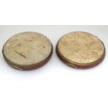 Two tambourines, approx. 9 1/2" wide (2) Please Note - we do not make reference to the condition