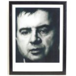 A late 20th / early 21st century monochrome photographic print of the artist Francis Bacon.