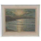 Indistinctly signed, 20th century, French School, Colour print, no. 48, Seascape. Signed in pencil