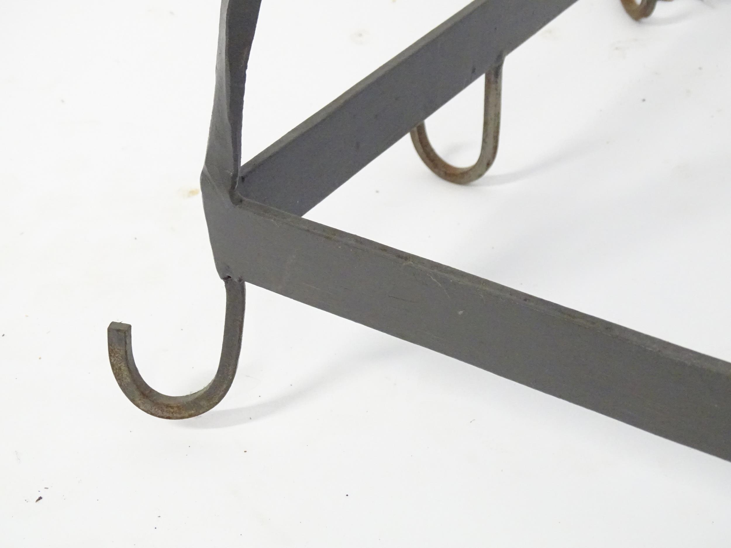 A cast kitchen pot and pan hanger with twelve hooks. Approx. 52" long Please Note - we do not make - Image 5 of 5