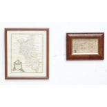 Two maps, a 20thC Robert Morden map of Buckinghamshire, and a road / trip map for The Road from