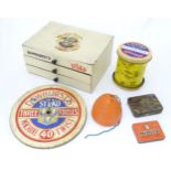 A quantity of assorted vintage advertising tins to include Tortoiseshell Smoking Mixture, Empire