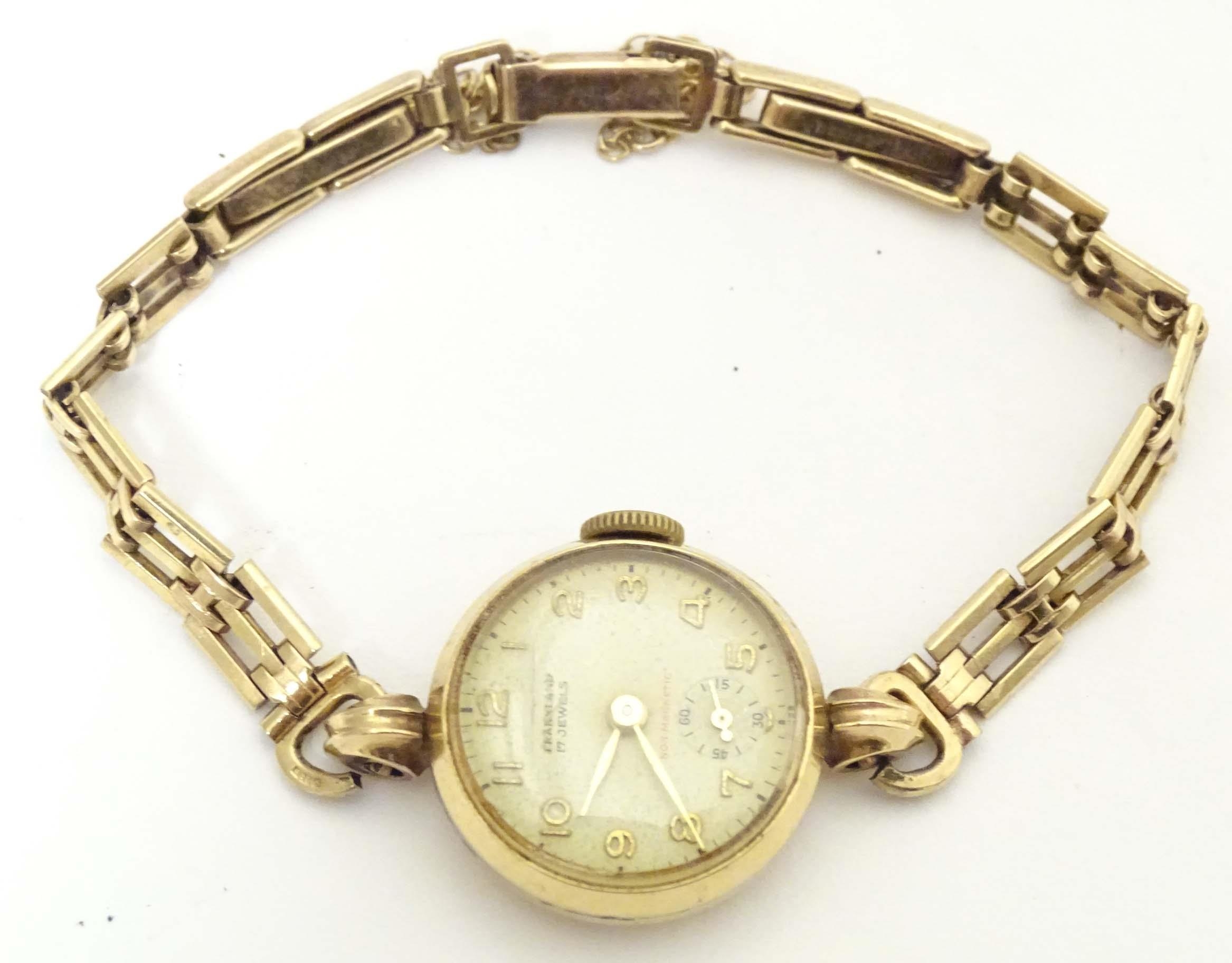 A ladies Frankland wrist watch, the dial signed Frankland 17 jewels and with inset seconds dial - Image 3 of 8