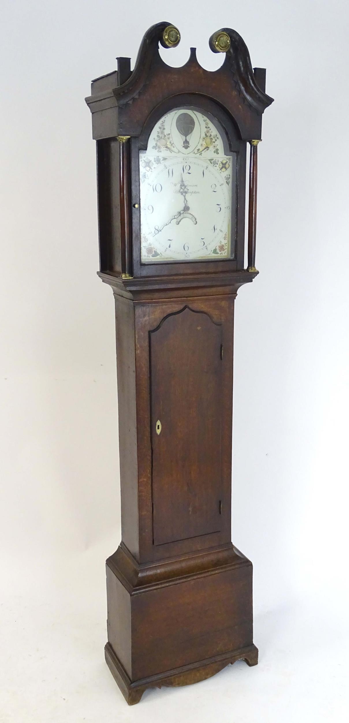 Northamptonshire Interest - W Whitmore, Northampton : An oak cased thirty hour long case clock - Image 3 of 11