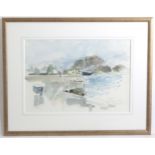 Albany Wiseman (1930-2021), Watercolour, Corpach, Scotland, Caledonian Canal Farm, A Scottish