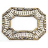 A Victorina gilt metal buckle surround with marcasite decoration. Approx. 2 3/4" x 2" Please