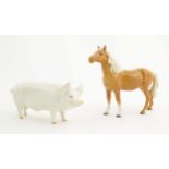 A Beswick model of a pig / boar Ch. Wall Champion Boy, model no. 1453A. Together with a Beswick