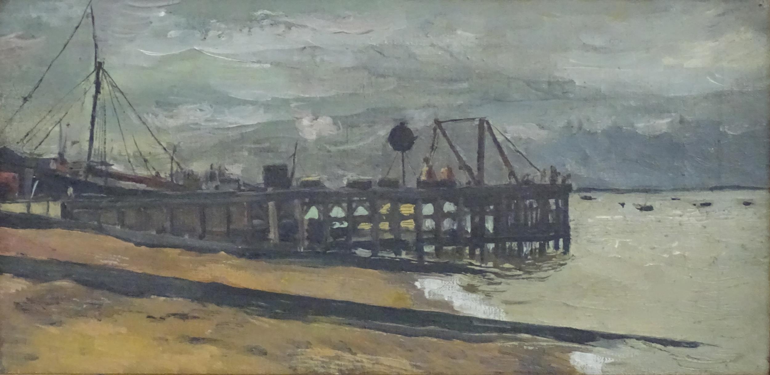 Late 19th / early 20th century, English School, Oil on canvas, A view of the staithe / pier at Deal, - Image 5 of 5