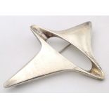 Georg Jensen : A silver brooch of abstract design, designed by Henning Koppel for Georg Jensen.