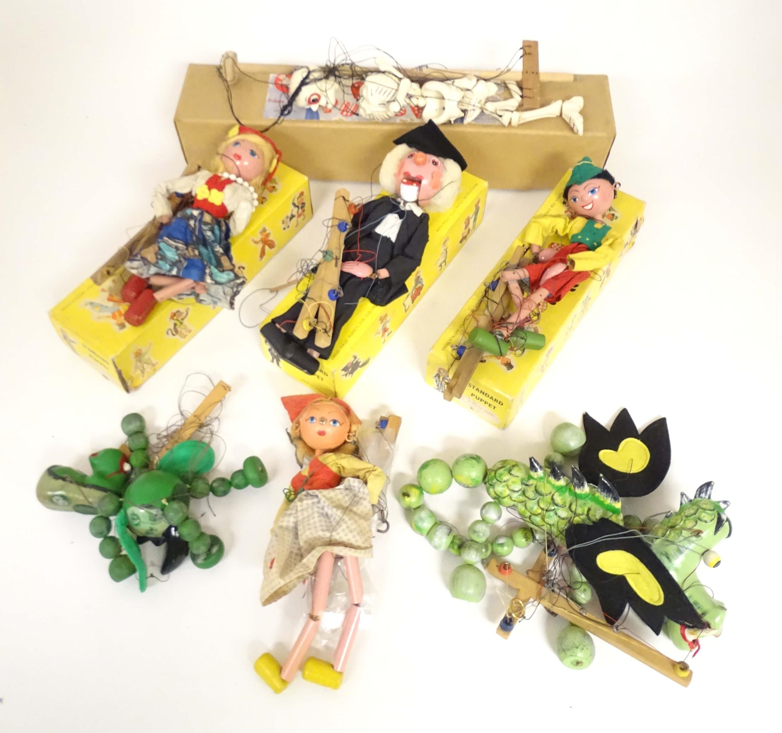 Toys: a quantity of Pelham Puppets, comprising: Type SL Skeleton (boxed), Type SS Tyrolean Girl ( - Image 4 of 10