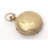 A 9ct gold sovereign case hallmarked Birmingham 1903, maker S. Blanckensee & Son Ltd. Approx. 1 3/4"