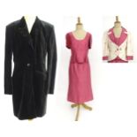 Vintage fashion / clothing: a bespoke ladies outfit to include a skirt and top in pink silk and