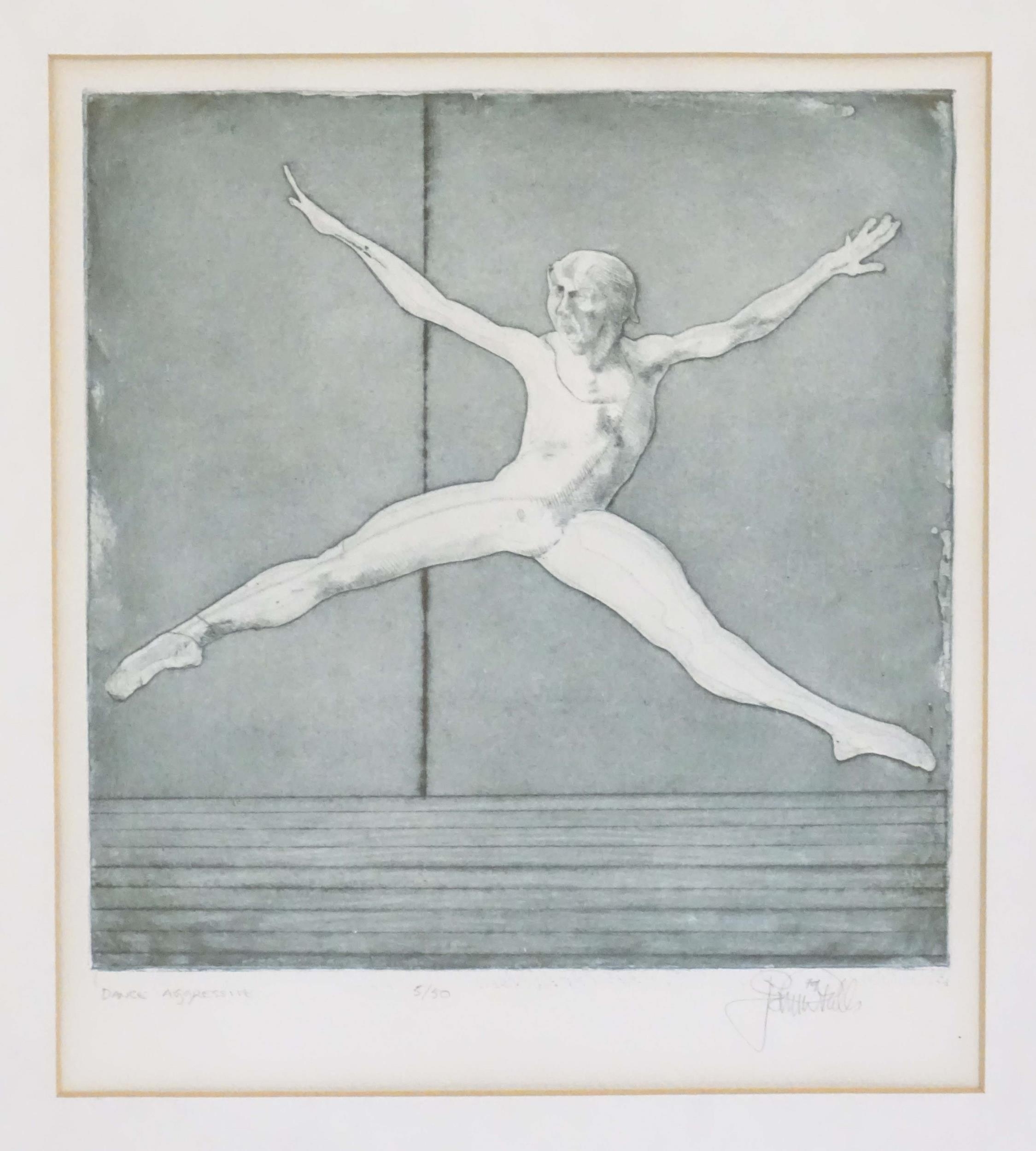 John William Mills (b. 1933), Limited edition etching, Dance Aggressive. Signed, titled, dated (19) - Image 3 of 5