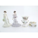 Assorted ceramics to include two limited edition Coalport Golden Age ladies, one titled Charlotte