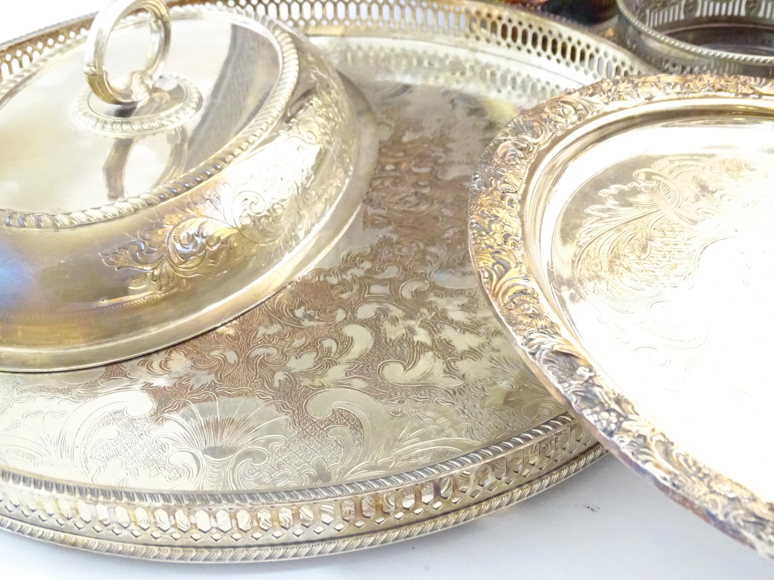 A quantity of assorted silver plated wares to include serving dishes some by Barker Ellis, - Image 6 of 11