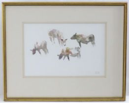Leslie Worth, 20th century, Watercolour, Studies of Cattle. Signed lower right and ascribed verso.