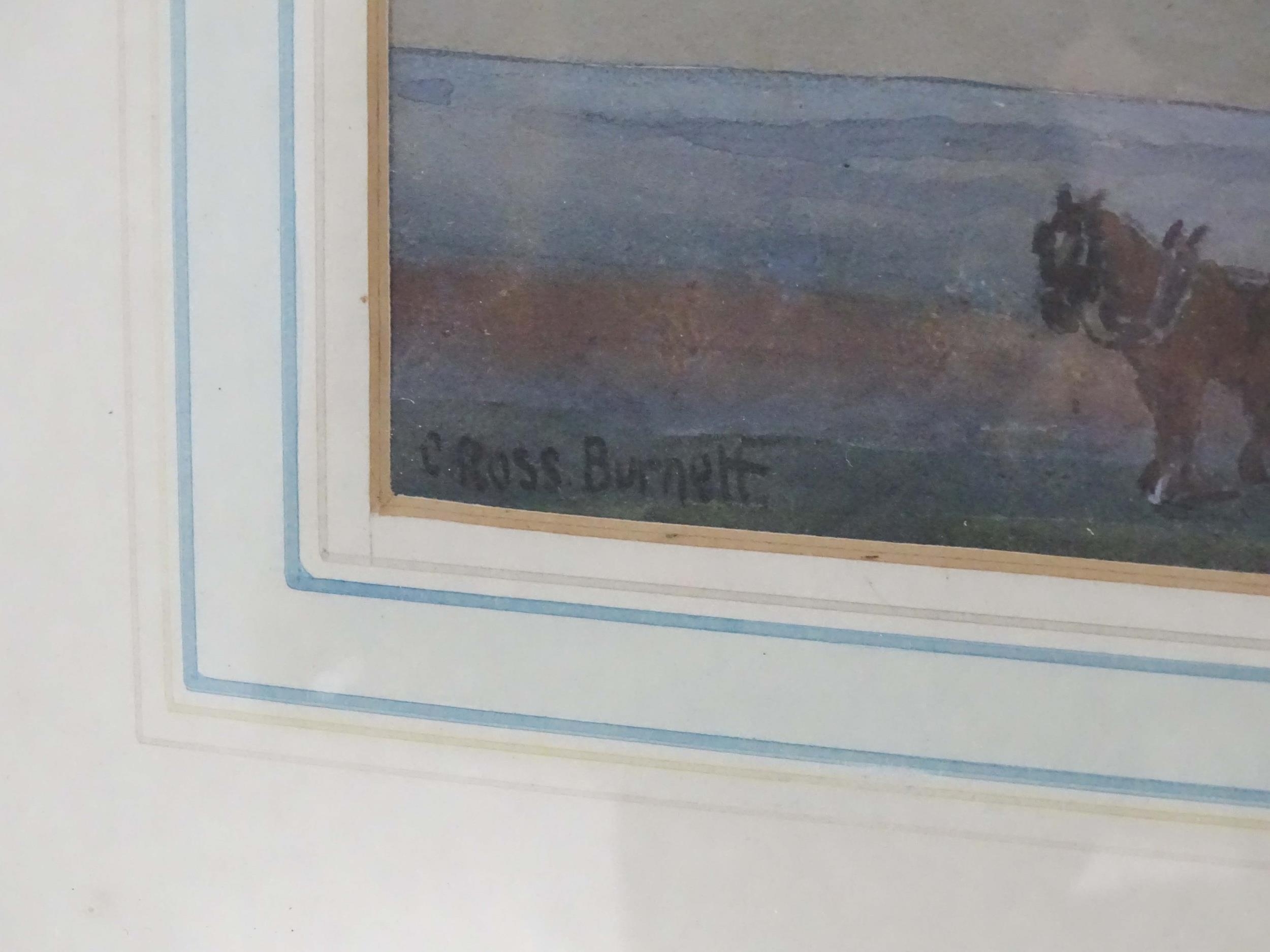 Cecil Ross Burnett (1872-1933), Watercolour, A coastal landscape with horses. Signed lower left. - Image 4 of 4