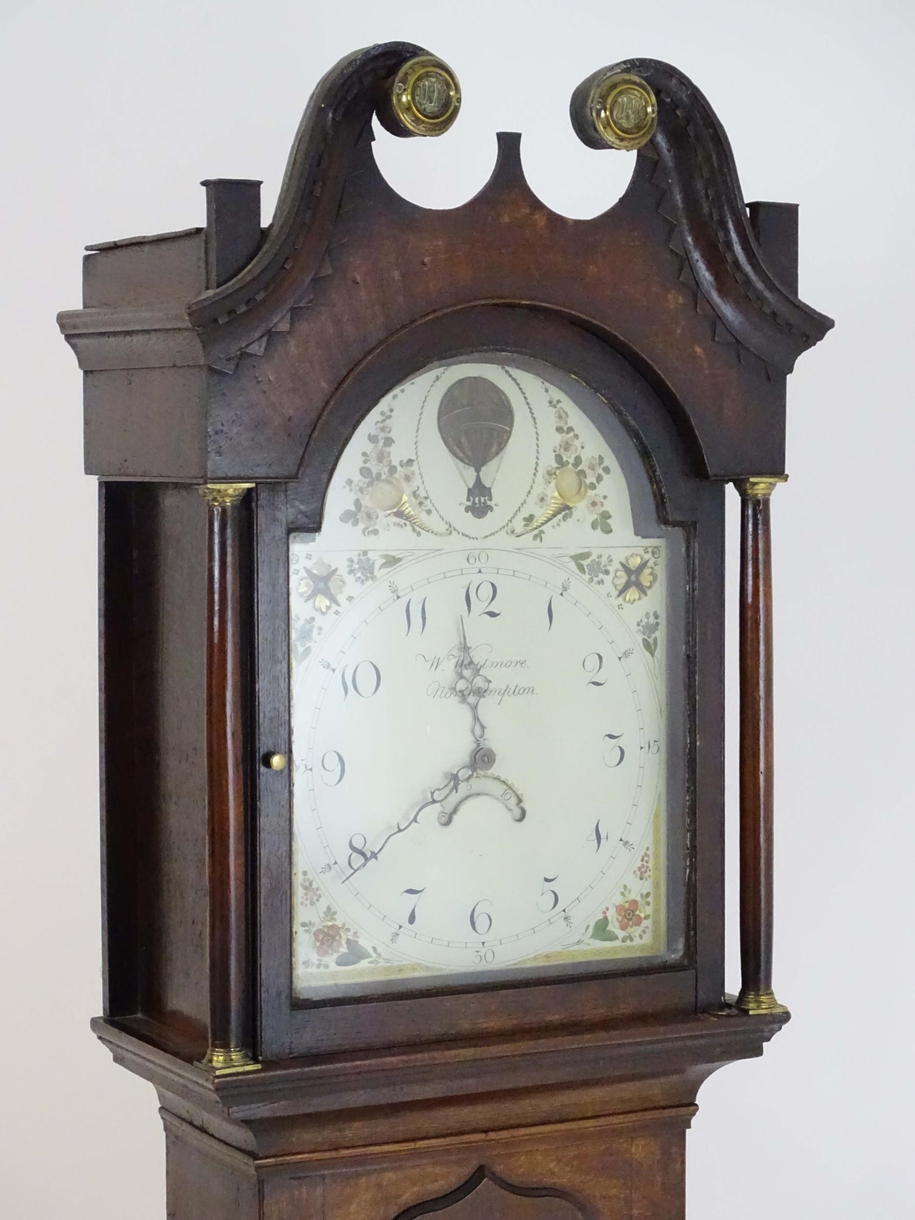Northamptonshire Interest - W Whitmore, Northampton : An oak cased thirty hour long case clock - Image 4 of 11