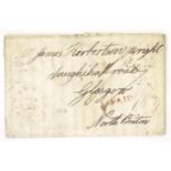 An early 19thC handwritten letter addressed to Mr James Herbertson Wright / father and brothers