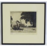Eric Hesketh Hubbard (1892-1957), Limited edition etching, Making the Stack. Signed, titled and