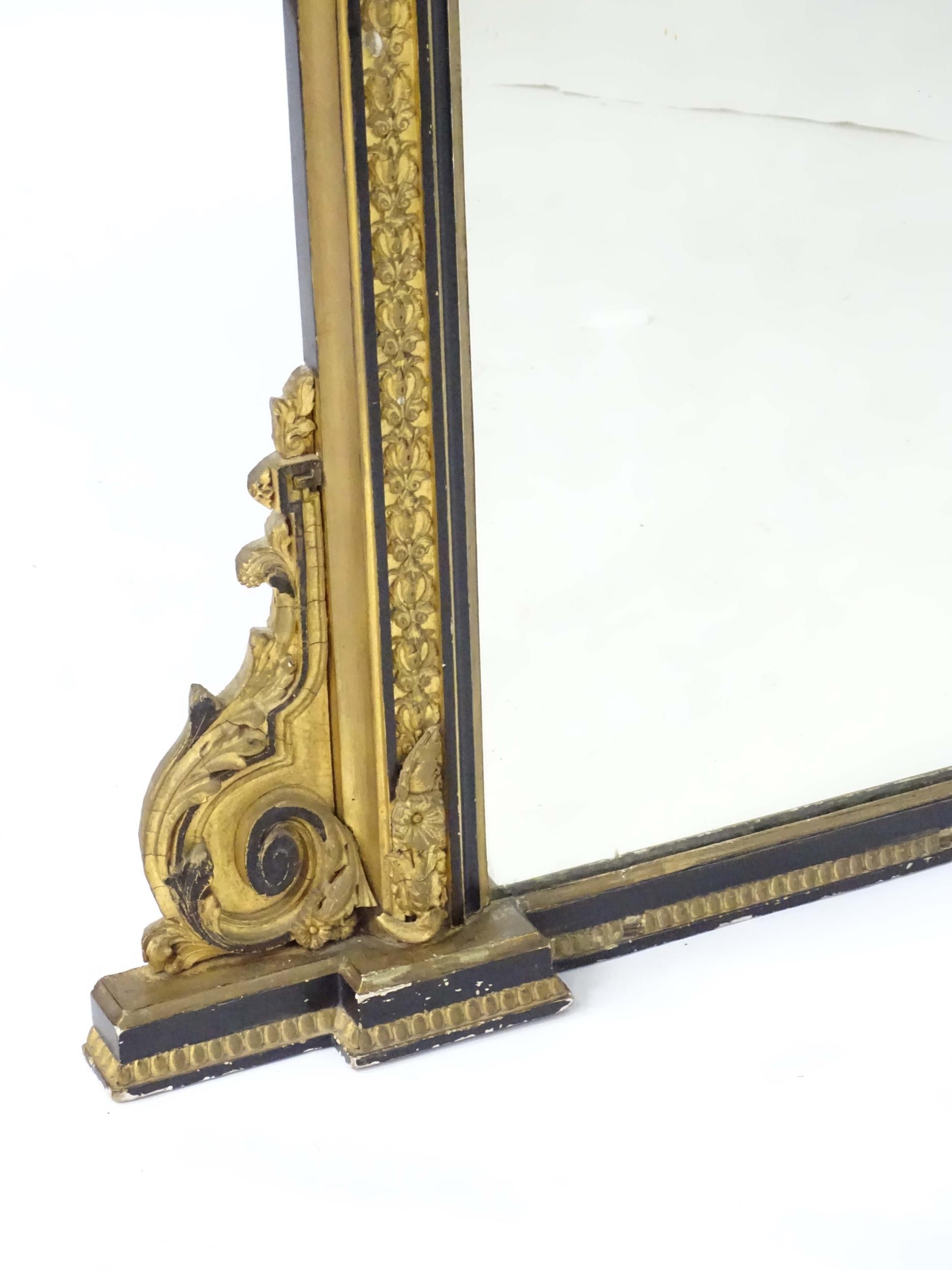 A Regency period over mantle mirror having a moulded cornice above gilt and gesso egg and dart - Image 10 of 20