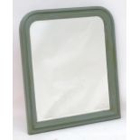 A mid 20thC arched mirror with a painted frame. 34" wide x 41" high. Please Note - we do not make