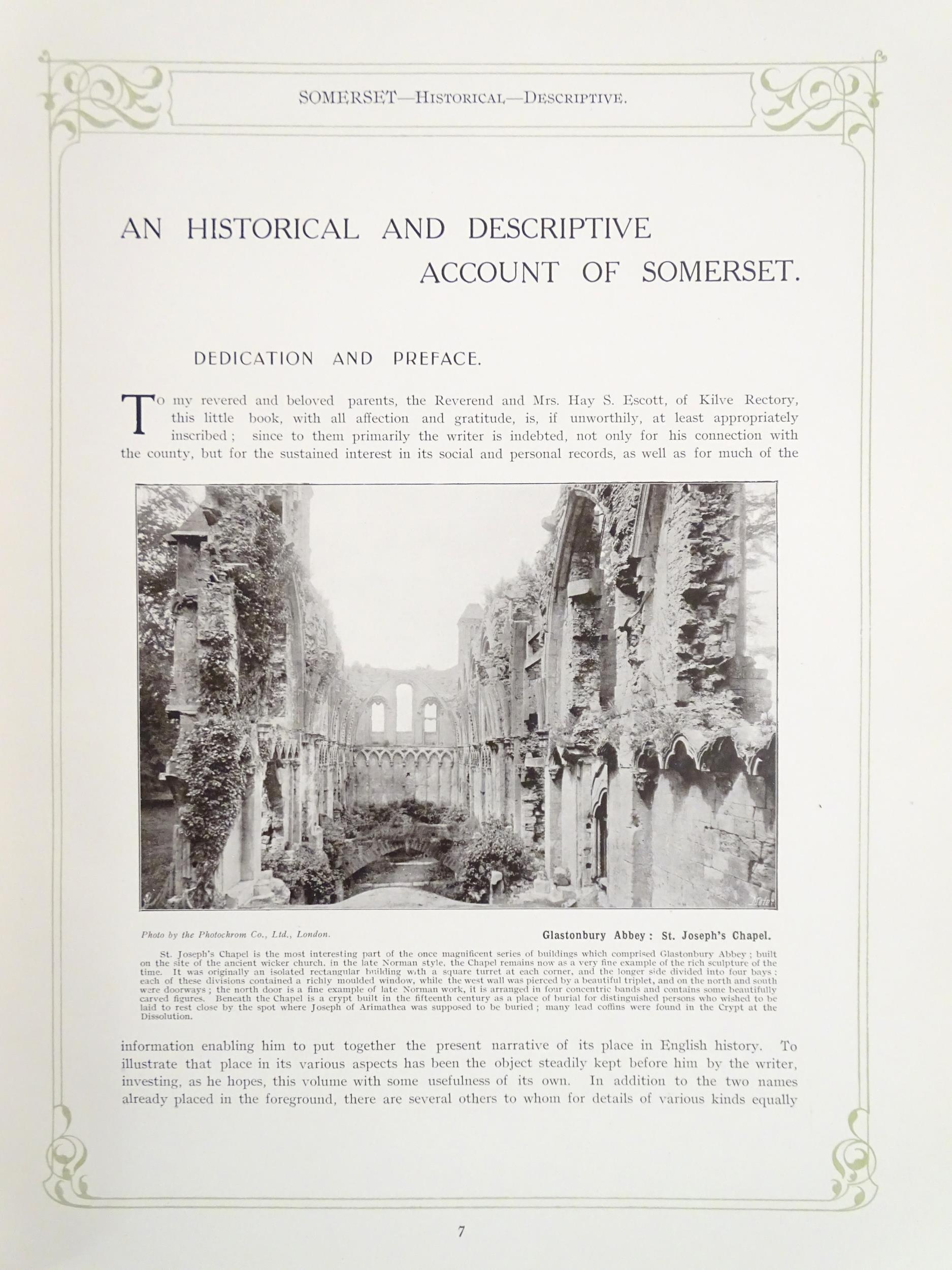 Book: Somerset - Historical, Descriptive, Biographical. Published by W. Mate & Sons Ltd., 1926 for - Image 5 of 11