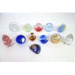 Assorted glass paperweights to include examples by Wedgwood, Caithness, M Andrews etc (12) Please