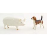 A Beswick model of a pig / sow Ch. Wall Queen, model no. 1452A, together with a Beswick model of the