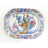 A Mason's Ironstone dish decorated in the Long-tailed Bird pattern. Approx. 6" x 8" Please Note - we