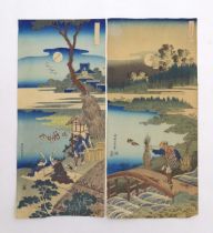 After Hokusai (1760-1849), Woodblock prints, Two prints from the series A True Mirror of Chinese and
