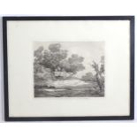 After Thomas Gainsborough (1727-1788), 20th century, Etching, A wooded landscape with country cart