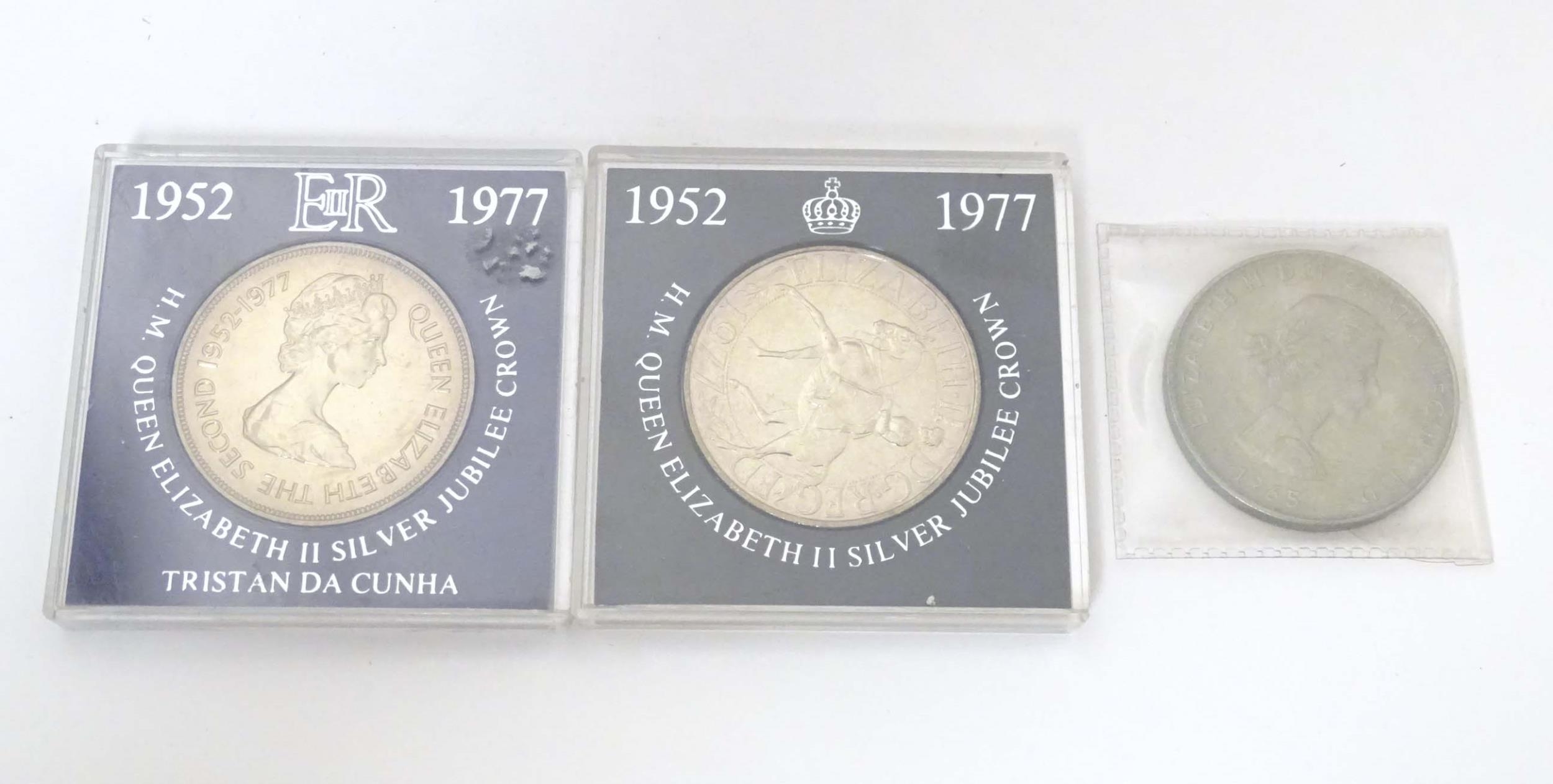 Coins: A quantity of proof coin sets to include 1977 silver jubilee crowns, one labelled Tristan - Image 5 of 13