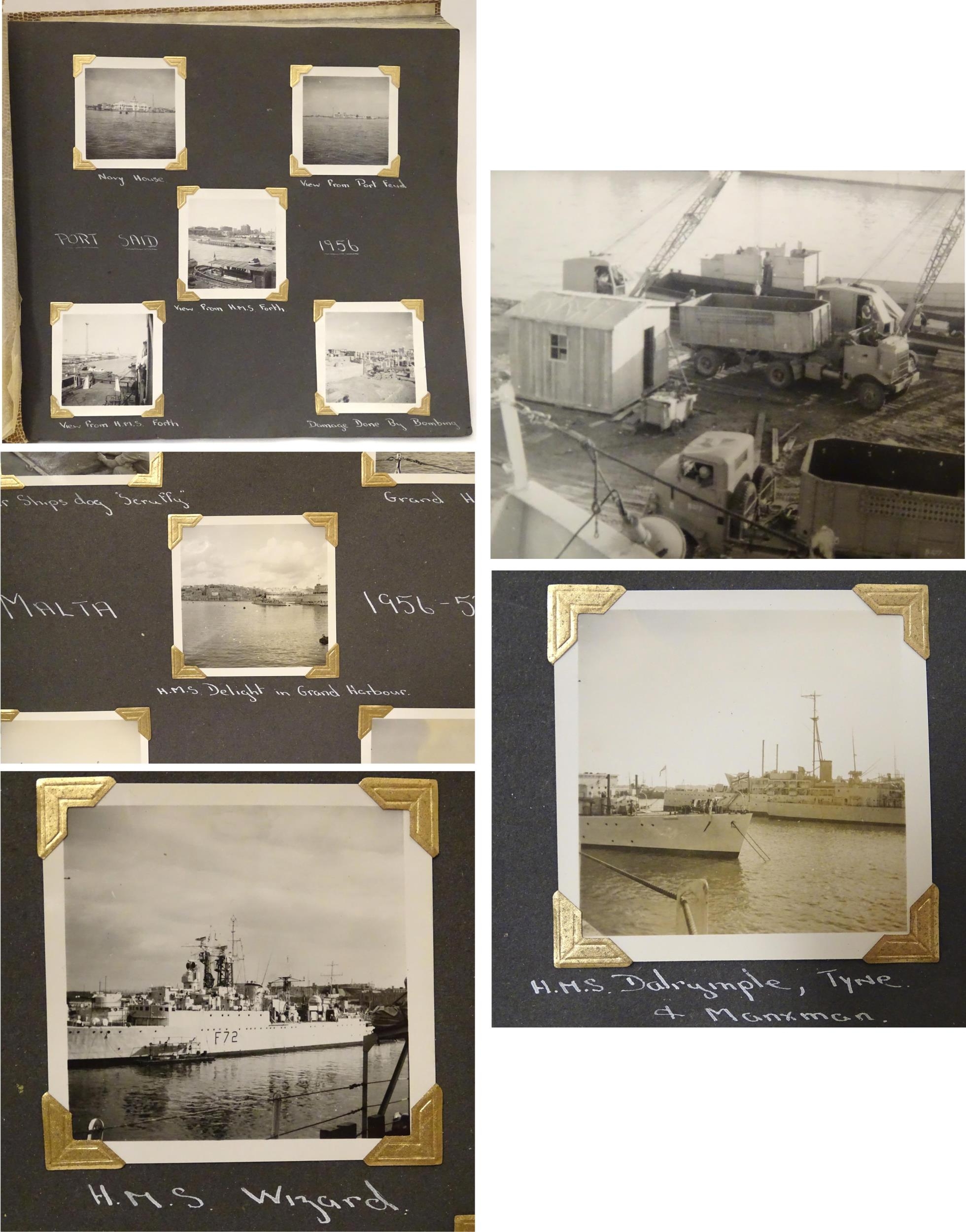 Militaria, post-war 1950's photograph album, M(E) P. G. Ratty RN : the photograph album of a