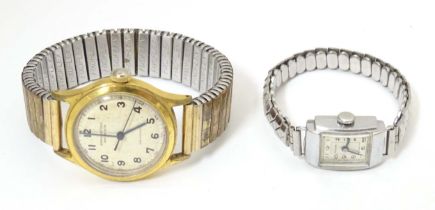 A mid 20thC Bravington's 'Wetrista' wrist watch, together with a ladies' Art Deco wrist watch by