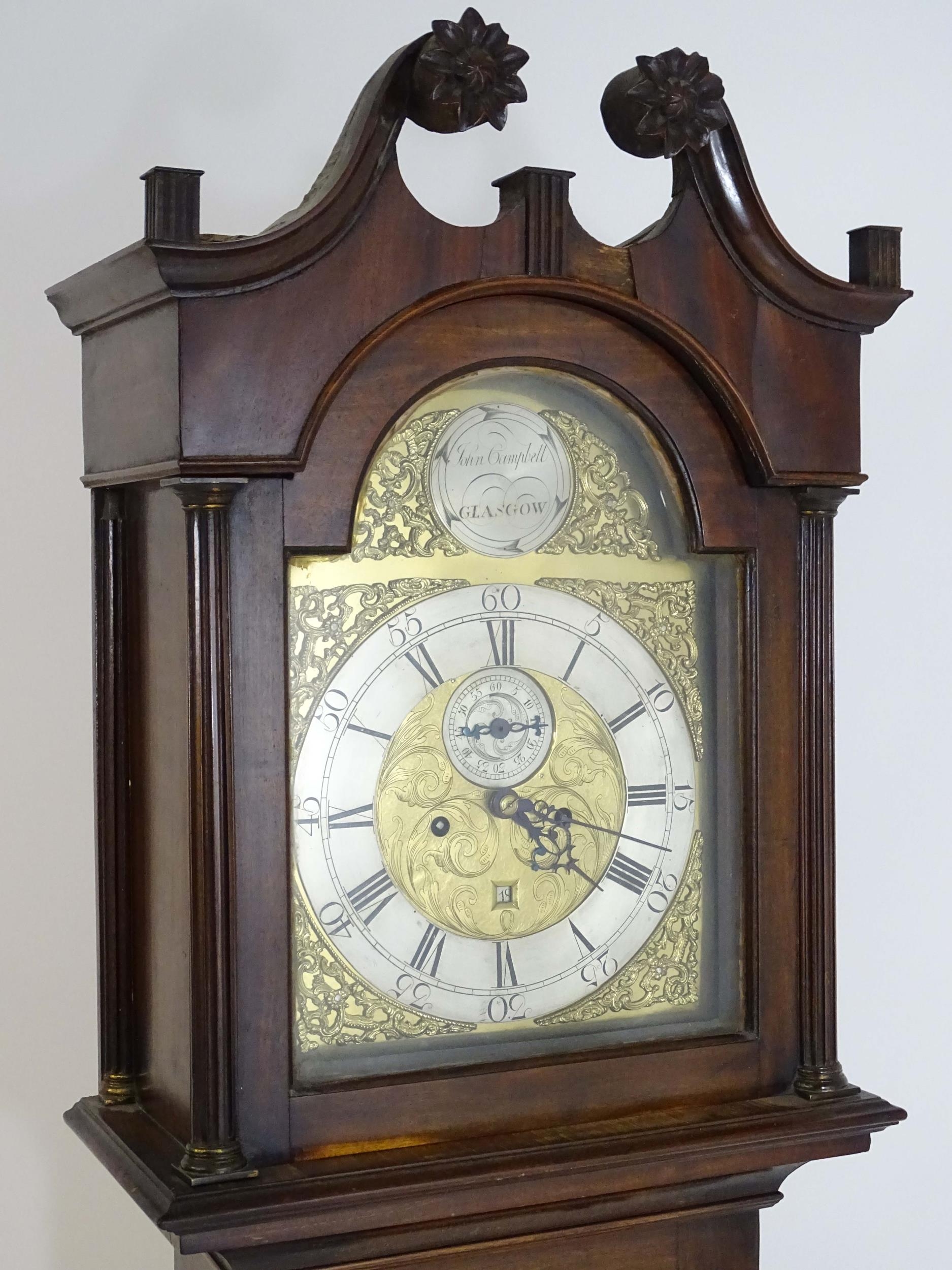 A Scottish 19thC mahogany 8-day long case clock, the brass dial with subsidiary seconds dial and - Image 5 of 15