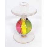 Archimede Seguso : A Murano glass candlestick signe dunder ' Archimede Seguso Murano ' Approx 6 1/2"