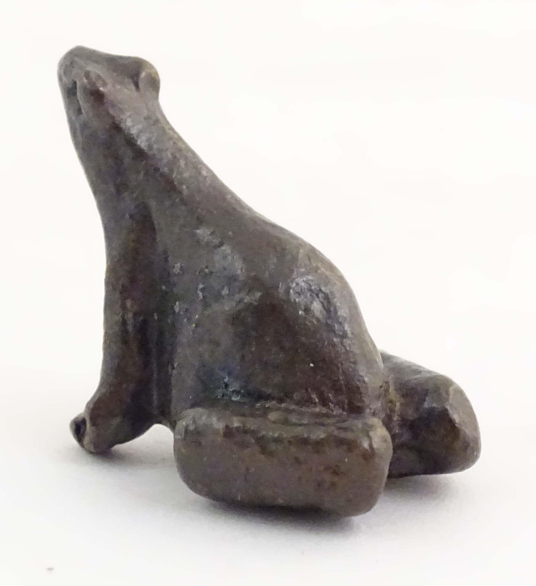 A cold painted bronze model of a seated frog. Approx. 1 1/4" high Please Note - we do not make - Image 6 of 10