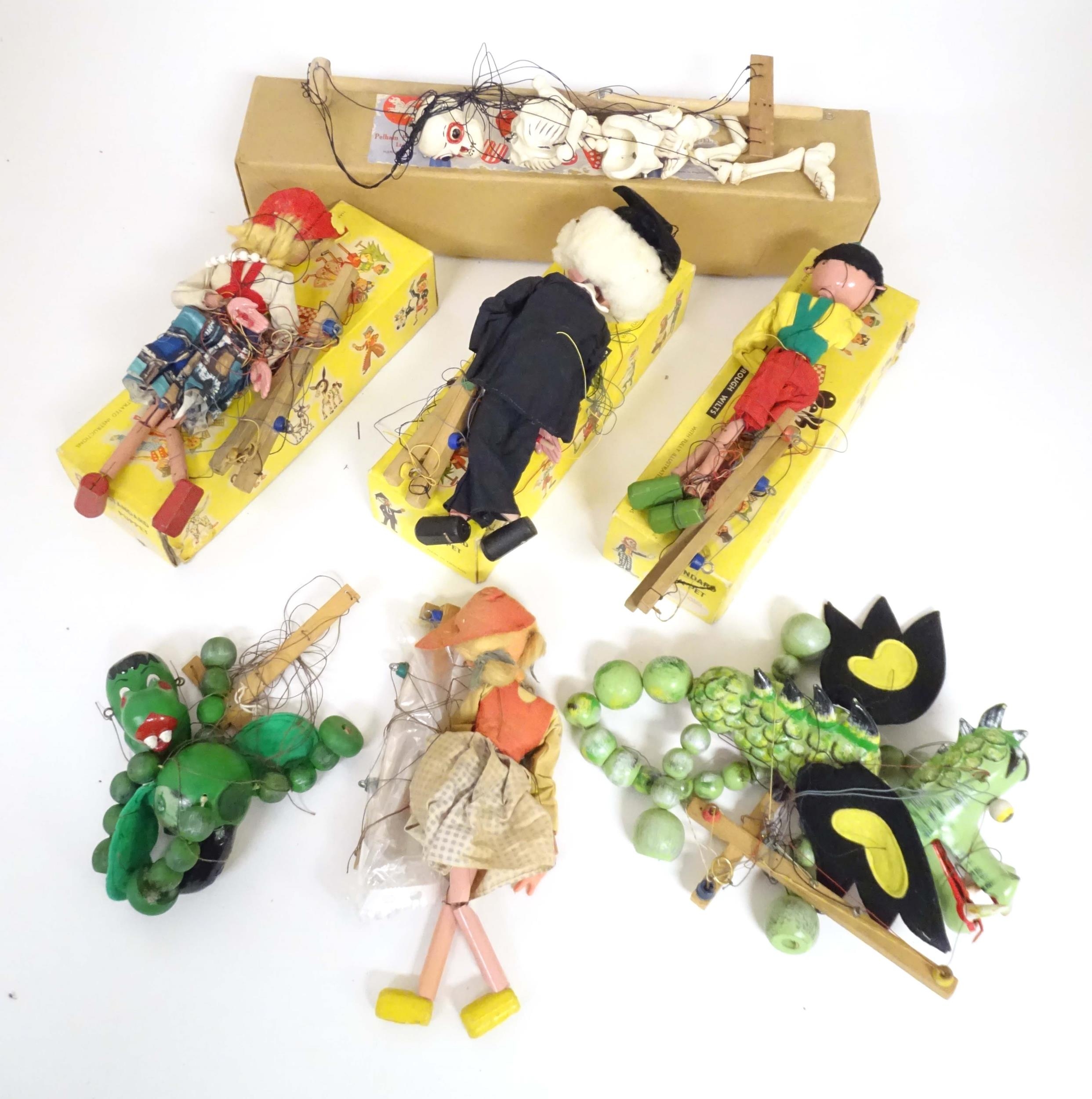 Toys: a quantity of Pelham Puppets, comprising: Type SL Skeleton (boxed), Type SS Tyrolean Girl ( - Image 2 of 10