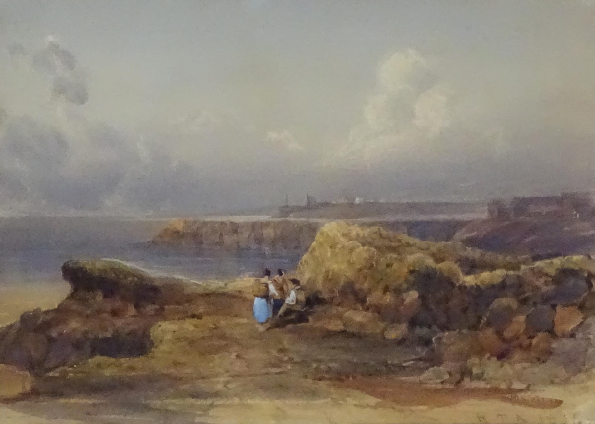 Thomas Robert Ablett (1849-1945), Watercolour, A view of Whitby headland from Sandsend, Yorkshire - Image 4 of 5