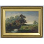 William P. Cartwright (1864-1911), Oil on canvas, Farm Buildings, Hambledon, Surrey, A landscape