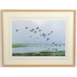 After Peter Scott (1909-1989), Signed colour print, Pintails on a Hazy Day. Signed in pencil