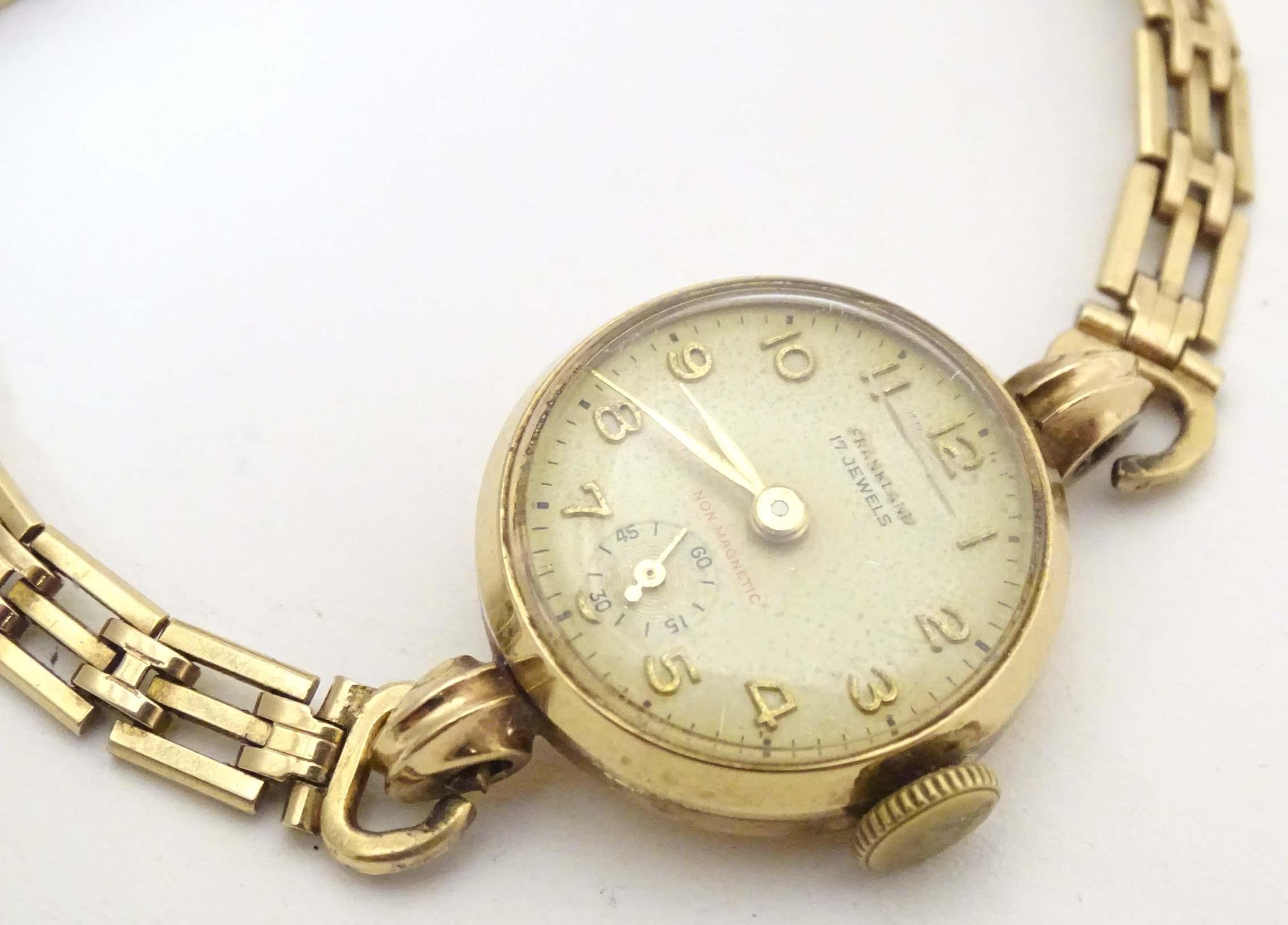 A ladies Frankland wrist watch, the dial signed Frankland 17 jewels and with inset seconds dial - Image 2 of 8