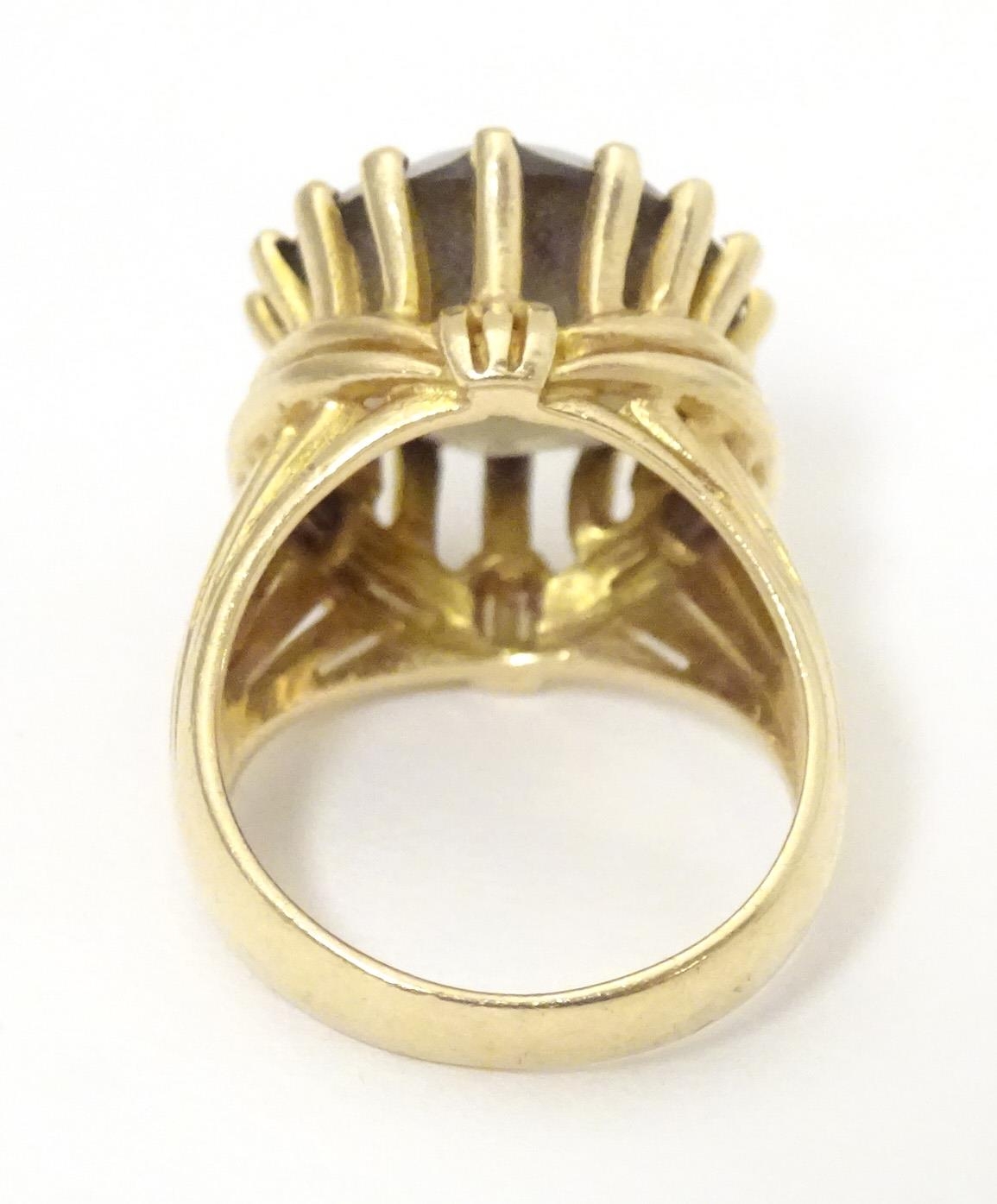 A 14ct gold dress ring set with citrine. Ring size approx K 1/2" Please Note - we do not make - Image 4 of 6