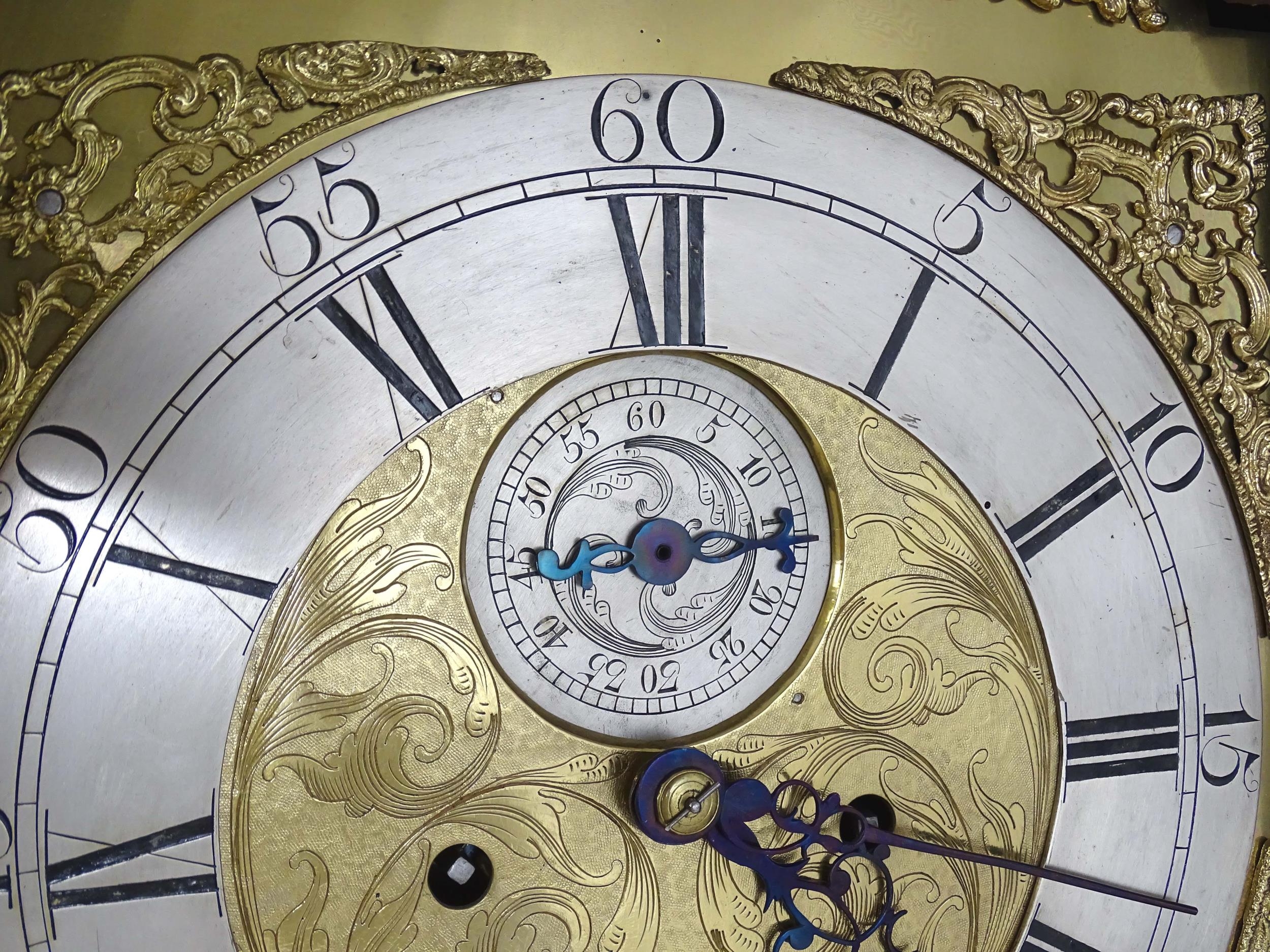 A Scottish 19thC mahogany 8-day long case clock, the brass dial with subsidiary seconds dial and - Image 8 of 15
