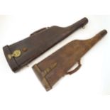 A late Victorian 'Leg o' Mutton' gun case, of leather construction, the interior with central