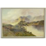 Francis E. Jamieson (1895-1950), Oil on canvas, A Scottish highland landscape with a lake. Signed