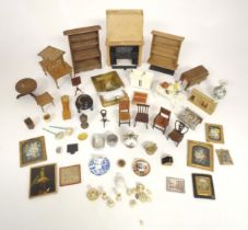 Toys: A quantity of assorted 19thC and later dolls house furniture and household items to include