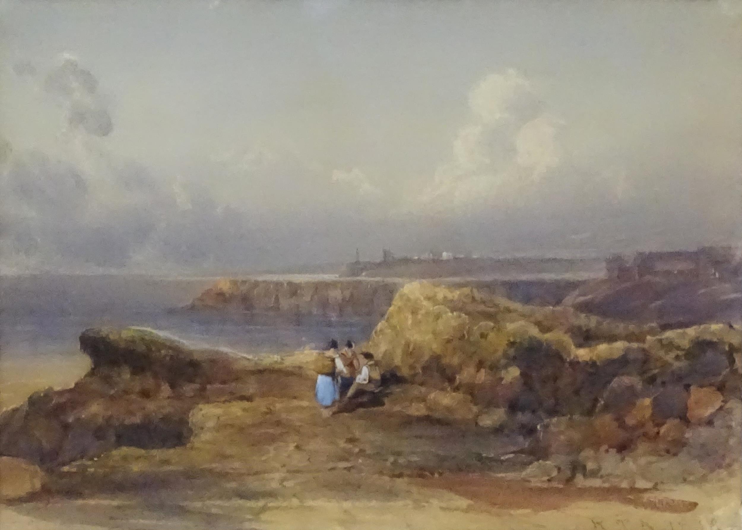 Thomas Robert Ablett (1849-1945), Watercolour, A view of Whitby headland from Sandsend, Yorkshire - Image 5 of 5