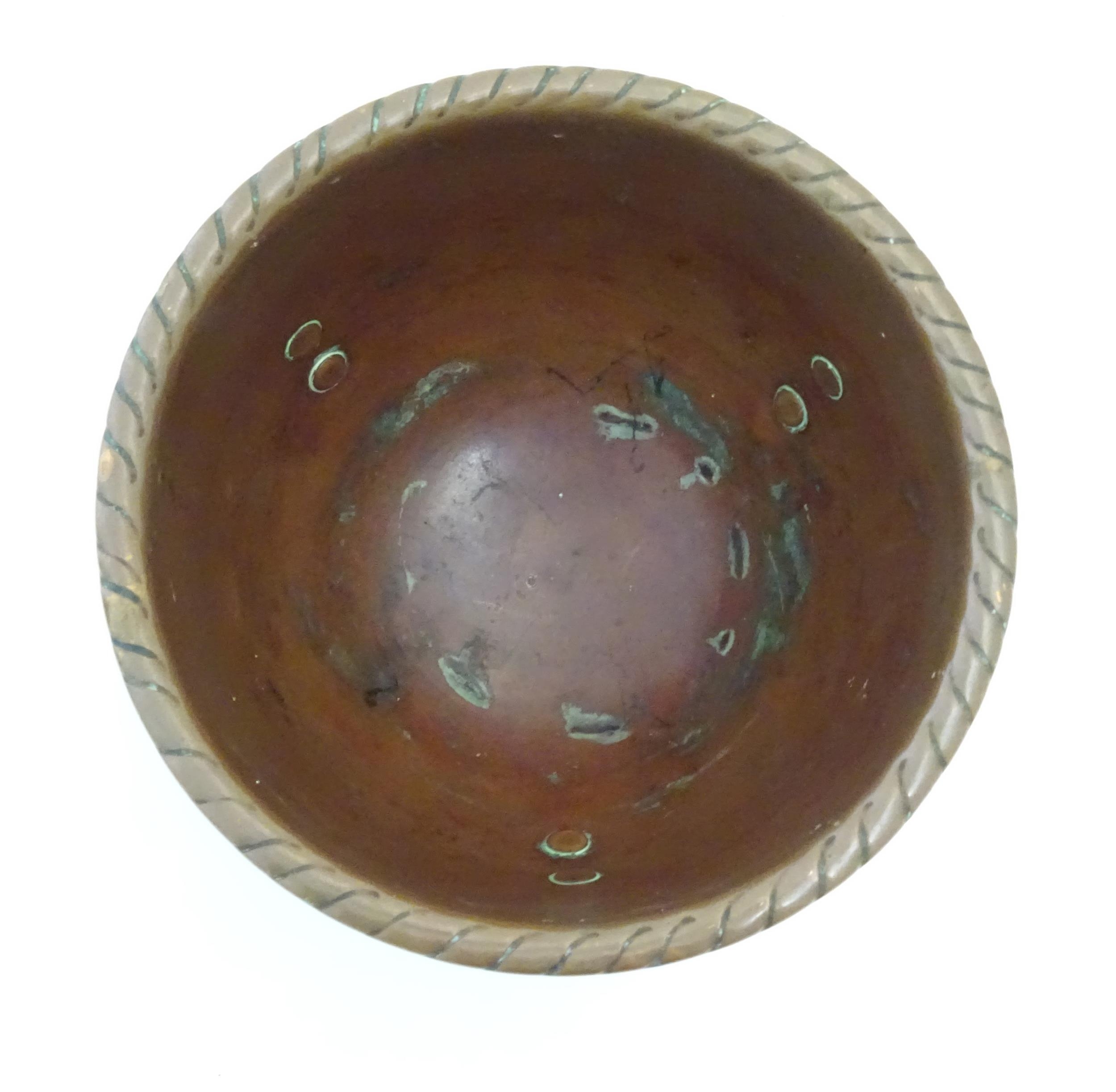 An Arts & Crafts Newlyn School copper dish / charger of circular form with lobed banded - Image 8 of 9